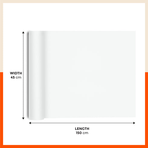 Vega Multipurpose Diamond Texture Shelf Liner | White (45 cm X 150 cm 380 GSM)